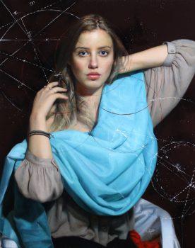 "Cosmic Connection." Oil on linen, 34 inches by 27 inches. (Courtesy of Cesar Santos)