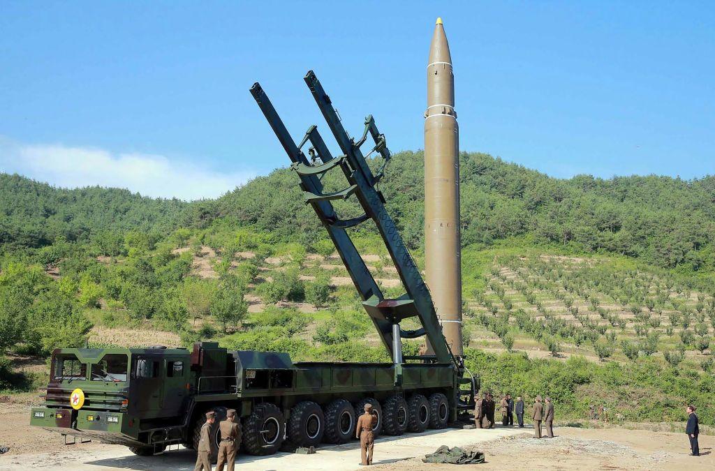 This photo released by North Korea's official Korean Central News Agency (KCNA) on July 6, 2017, shows a North Korean ICBM which was launched by the Chinese-made vehicle on July 4, 2017.<br/>(STR/AFP/Getty Images)