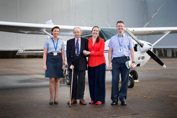<span class="media-caption__text">(L-R)Flying officer Chloe McFarlane, George Harvey, Claire Nias and Flight LT. Ian Bright. </span>(RAF Lossiemouth. Crown copyright reserved)