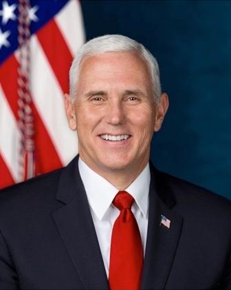 The official portrait of Vice President Mike Pence. The picture was released by the White House on Oct. 31, 2017.