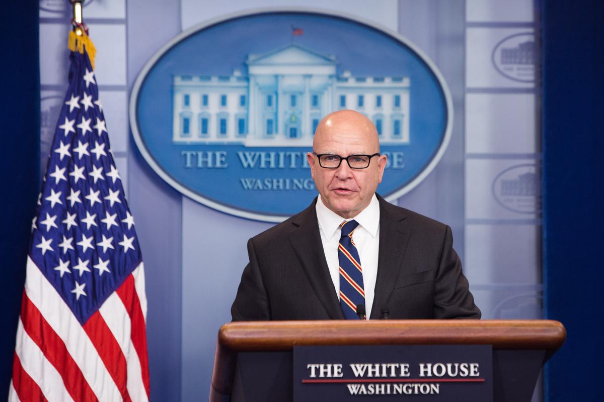 National Security Advisor General H.R. McMaster talks to reporters at the White House on Nov. 2, 2017. (Samira Bouaou/The Epoch Times)