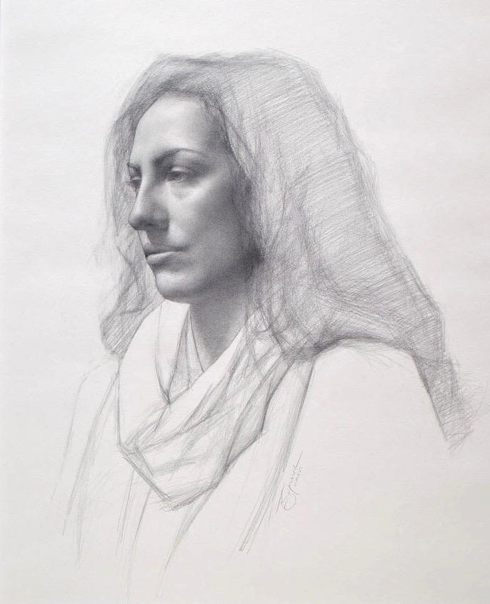 "Gamze" by Travis Seymour. Graphite on paper, 16 inches by 12 inches, private collection. (Courtesy of Travis Seymour)