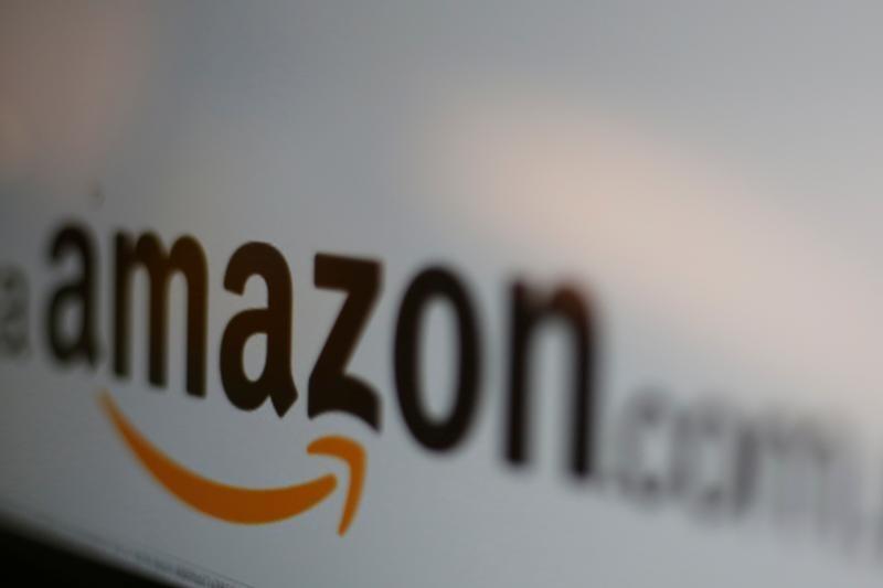 The logo of the web service Amazon is pictured in this June 8, 2017, illustration photo. (Reuters/Carlos Jasso/Illustration)
