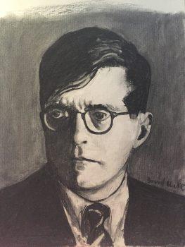 David Blake brought Shostakovich to life with charcoal, as well as on his cello. (Courtesy of David Blake)