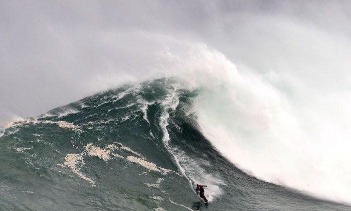 Big Wave Surfer Breaks Back after 50-Foot Wave Crashes Down on Him