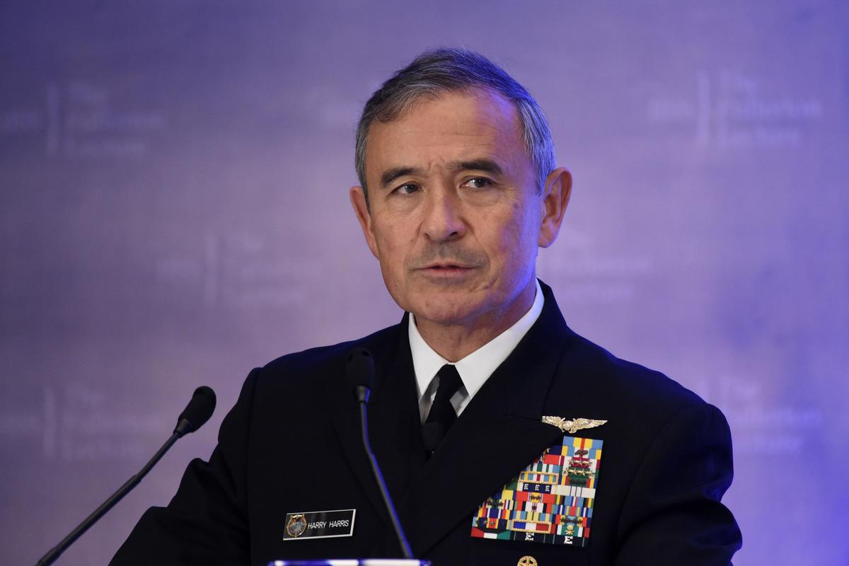 U.S. Pacific Command commander Admiral Harry B Harris in Singapore on Oct. 17, 2017. (ROSLAN RAHMAN/AFP/Getty Images)
