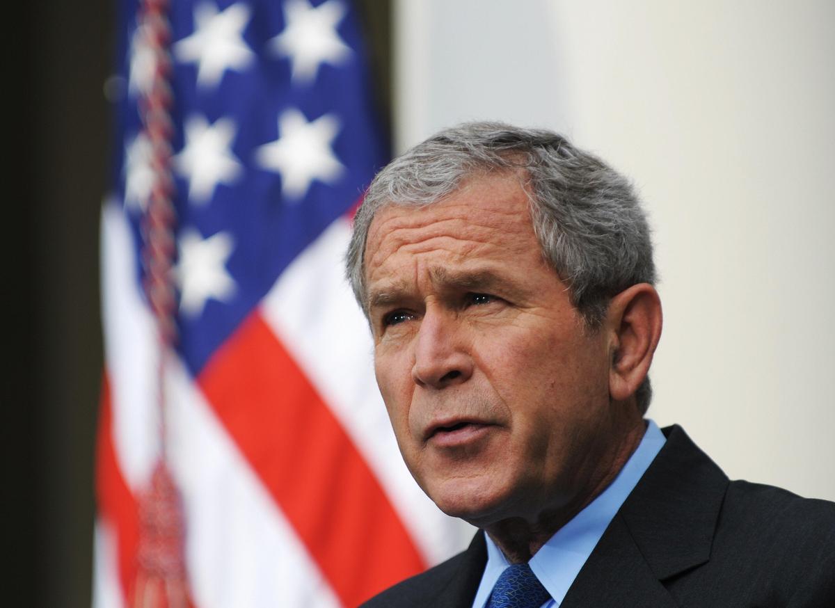 Former President George W. Bush speaks at the White House on June 26, 2008, after the U.S. announced steps to remove the communist state from the terrorism blacklist and ease some trade sanctions.  (MANDEL NGAN/AFP/Getty Images)