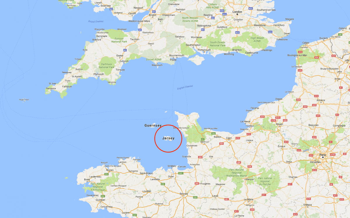 Jersey is officially called the Bailiwick of Jersey and is a dependency of the British monarchy. It is located near the coast of Normandy, France. (Google Maps)