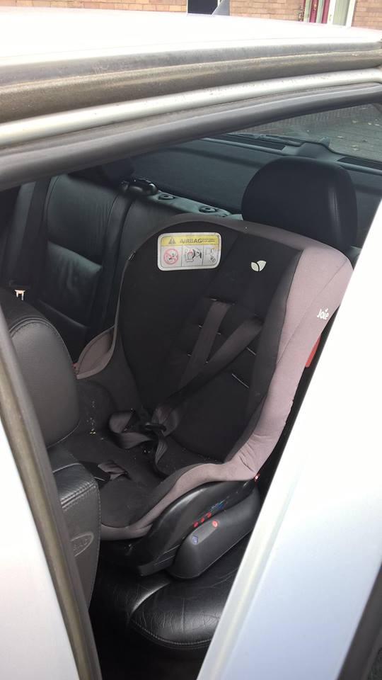 A baby seat in the abandoned car (SYP Operational Support)