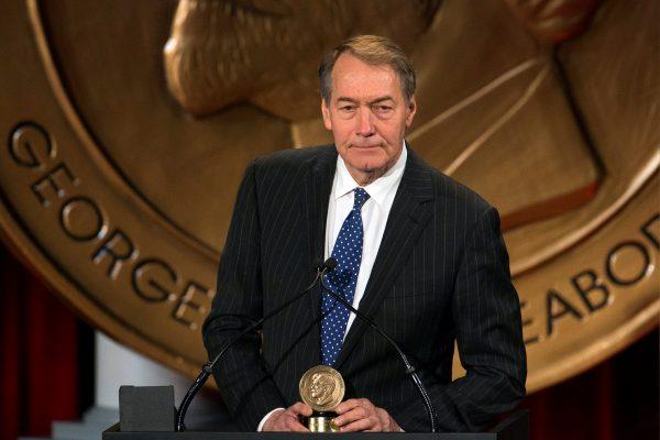 Journalist Charlie Rose speaks after winning a Peabody Award for his work in "One on One with Assad" in New York, U.S. on May 19, 2014. (Reuters/Lucas Jackson/File Photo)