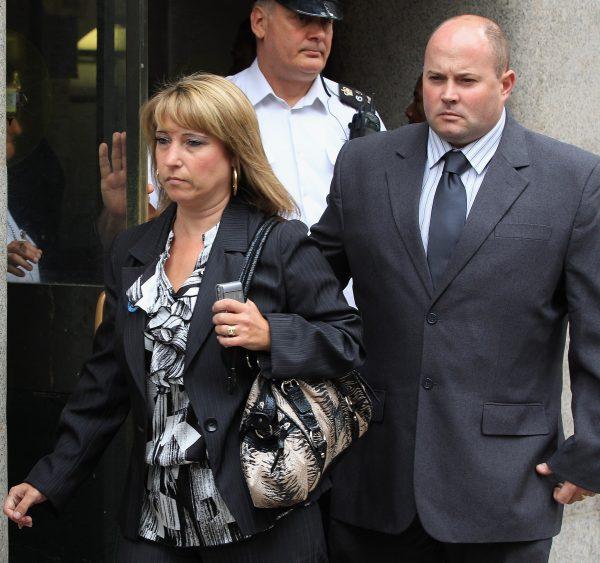 Mother of murdered toddler James Bulger, Denise Fergus and husband Stuart Fergus leave the Old Bailey in London, on July 23, 2010. (Dan Kitwood/Getty Images)