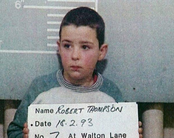 Robert Thompson poses for a mugshot for British authorities on Feb. 20, 1993, when he was 10 years old. (BWP Media via Getty Images)
