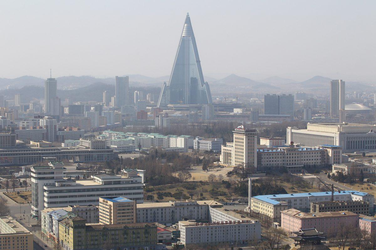 The Ryugyong Hotel on April 3, 2011, in Pyongyang, North Korea. (Feng Li/Getty Images)