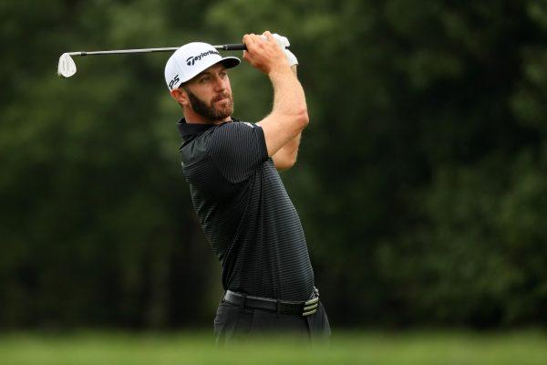 Dustin Johnson of the United States plays his second shot on the 11th hole during the final round of the WGC-HSBC Champions at Sheshan International Golf Club on Oct. 29, 2017 in Shanghai, China. (Andrew Redington/Getty Images)