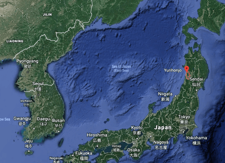 Yurihonjo, Japan. (Screenshot via Google Earth)