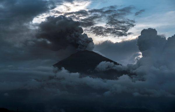 Indonesia's Mount Agung volcano erupts for a second time in less than a week as seen from the coastal town of Amed, in Bali, Indonesia November 25, 2017.<br/>(Reuters/Petra Simkova)