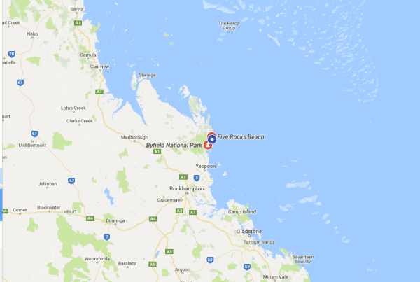 Five Rocks Beach in Queensland where Hannah Dingle tragically died on Saturday, Nov. 26. (Screenshot via Google Maps)