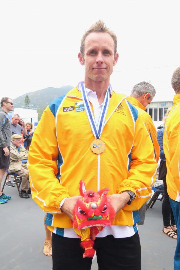 Tim Fitzsimmons winner of the Master Category (Age 40-44). at the ICF Canoe Ocean Racing World Championships 2017, held in Hong Kong for the first time on Nov 18 and 19. (T M Chan)