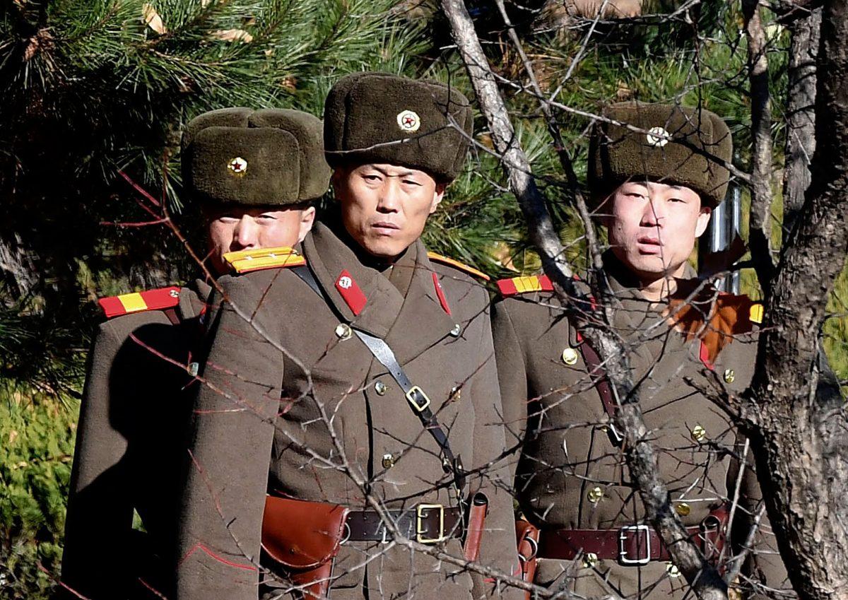 North Korean soldiers on the border with South Korea on Nov. 27, 2017. (Korea Pool/Getty Images)