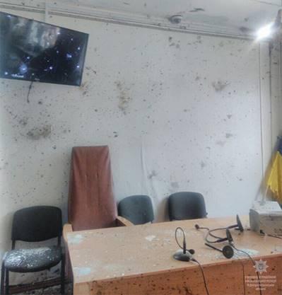 A courtroom after two grenade explosions in Nikopol, Ukraine, on Nov. 30, 2017. (Department of Police Communication of the Dnipropetrovsk Region)