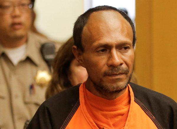 Jose Ines Garcia Zarate, arrested in connection with the July 1, 2015, shooting of Kate Steinle on a pier in San Francisco is led into the Hall of Justice for his arraignment in San Francisco, on July 7, 2015. (REUTERS/Michael Macor/Pool/File Photo)