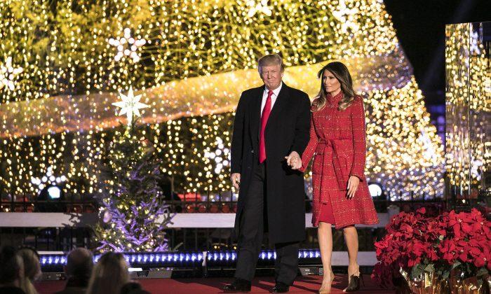President Trump and First Lady Light Christmas Tree