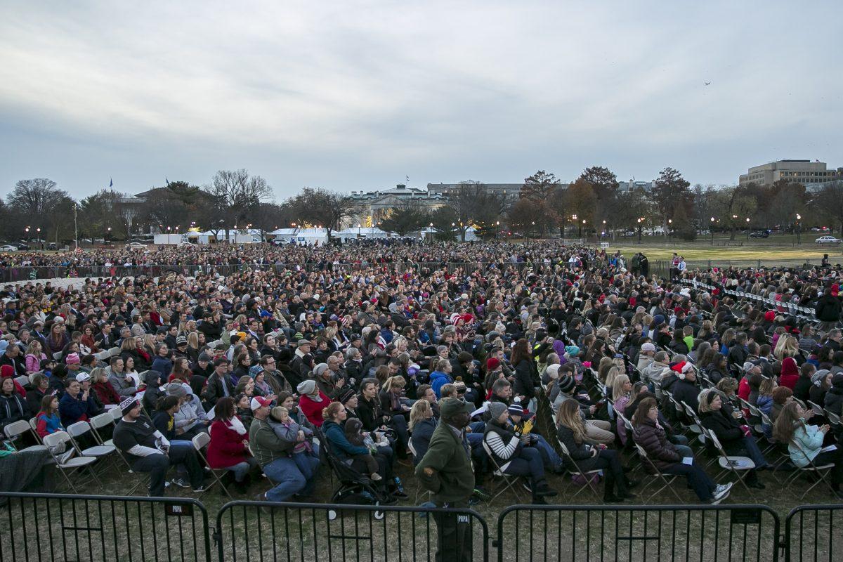 Audience before the 95th annual National Christmas Tree Lighting at the White House Ellipse in Washington on Nov. 30, 2017. (Samira Bouaou/The Epoch Times)