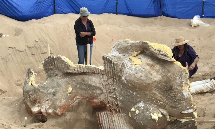 Sphinx Head Found Buried in California Sand Dunes