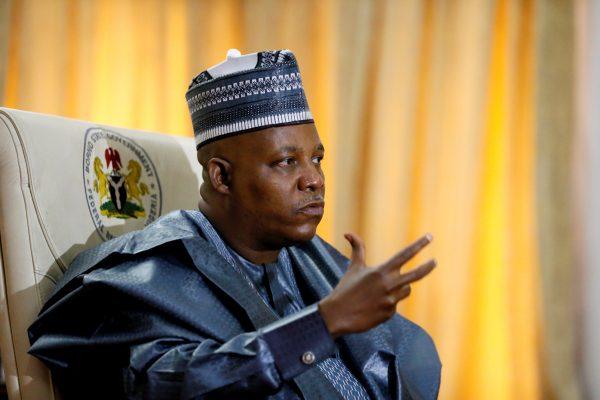 Kashim Shettima, governor of Borno state, gestures during an interview with Reuters in Maiduguri, Nigeria November 23, 2017. Picture taken November 23, 2017. (Reuters/Afolabi Sotunde)