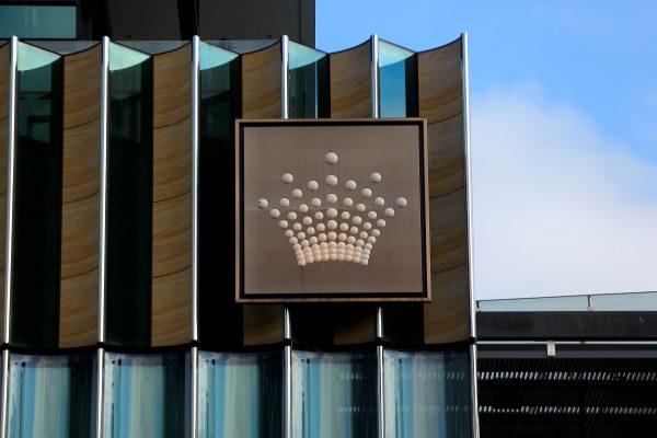 The logo of Australian casino giant Crown Resorts Ltd in Melbourne, Australia, June 13, 2017. (Jason Reed/Reuters)