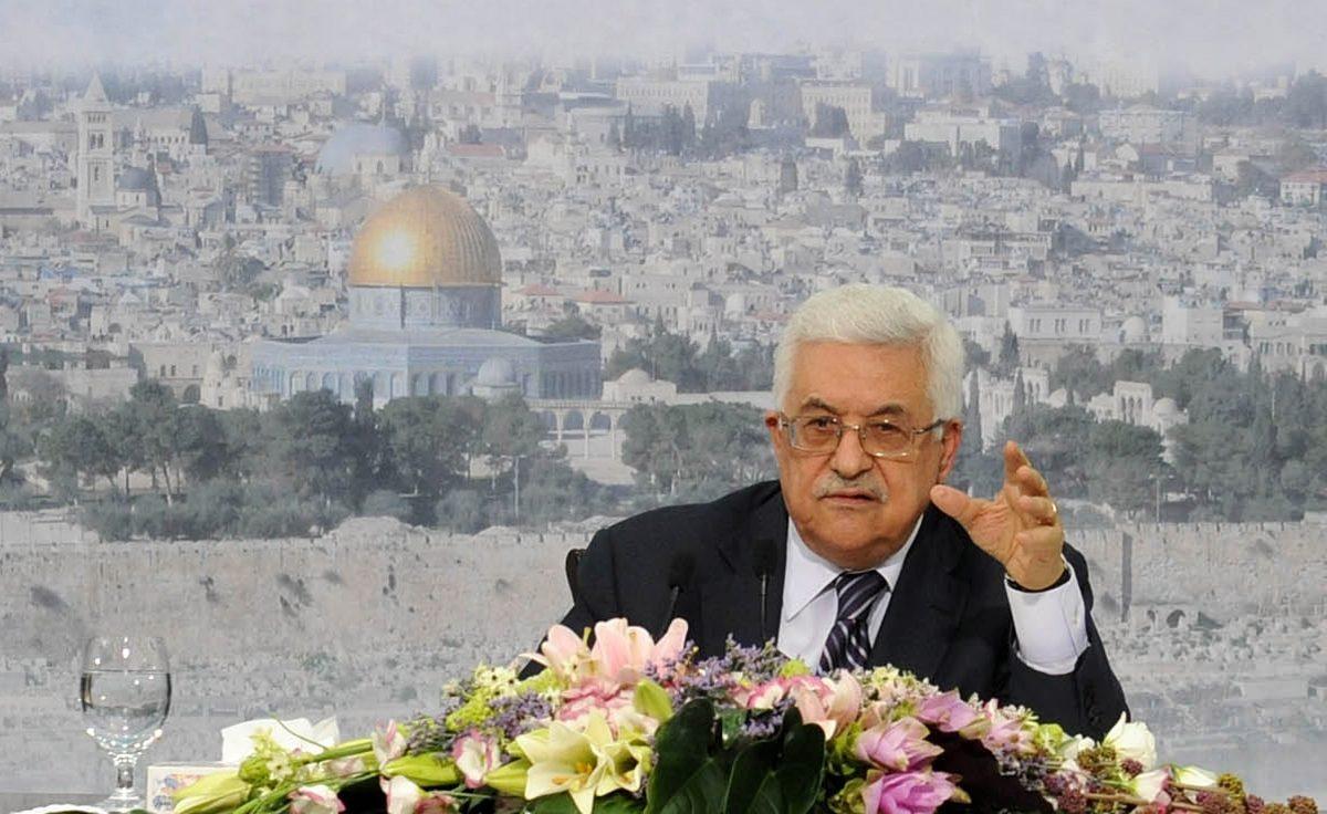 Palestinian leader Mahmoud Abbas gives a speech in Ramallah on Sept. 16, 2011. (Thaer Ganaim /PPO via Getty Images)