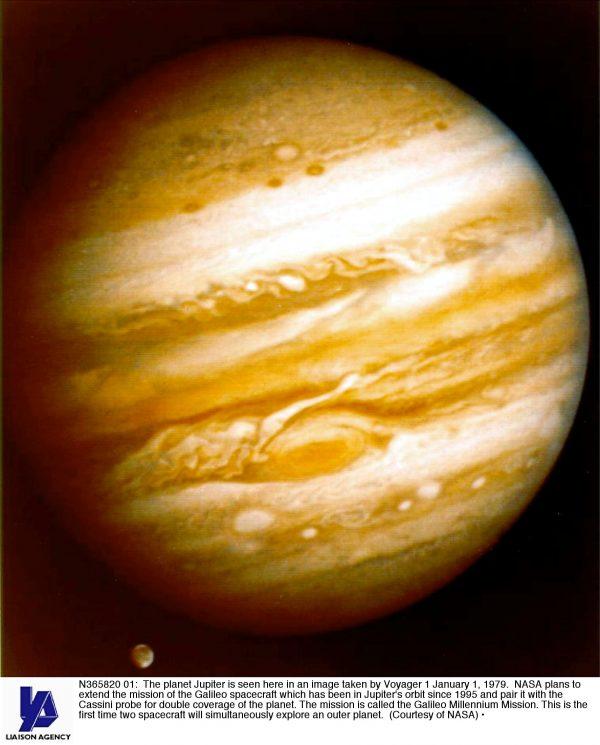 The planet Jupiter is seen here in an image taken by Voyager 1 Jan. 1, 1979 (Getty/NASA)