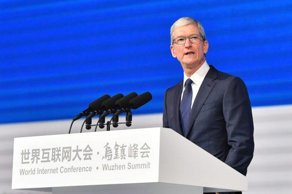 Apple CEO Tim Cook speaks during the opening ceremony of the 4th World Internet Conference in Wuzhen in China's eastern Zhejiang province on December 3, 2017. (AFP/Getty Images)