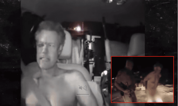 A federal judge has ordered the release of the controversial <a href="http://www.tmz.com/2017/12/04/randy-travis-dwi-naked-arrest-video-released/">videotape</a> of Randy Travis being arrested after crashing his car in 2012. (Screenshot from released video / compositing by Tom Ozimek)