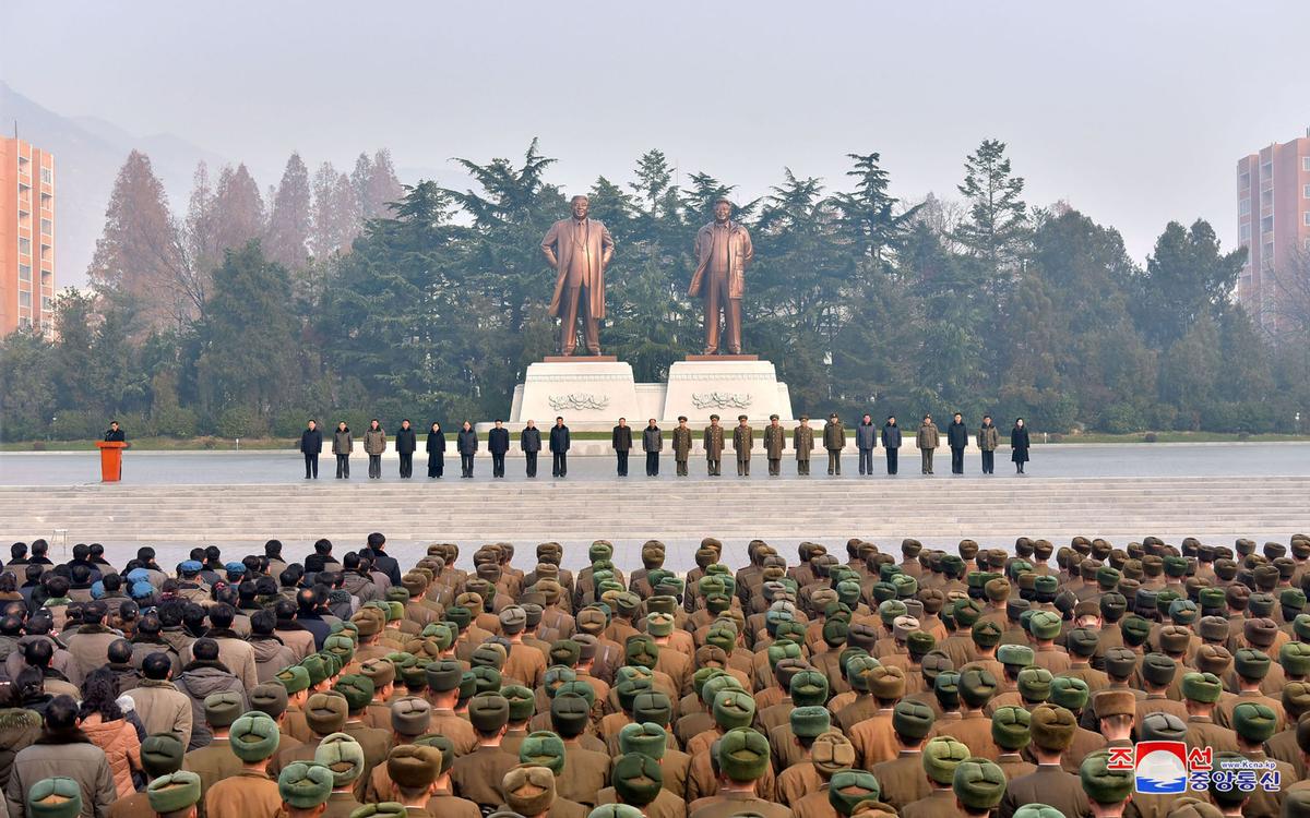 North Koreans in South Phyongan in a Dec. 3 image released by state media. (STR/AFP/Getty Images)
