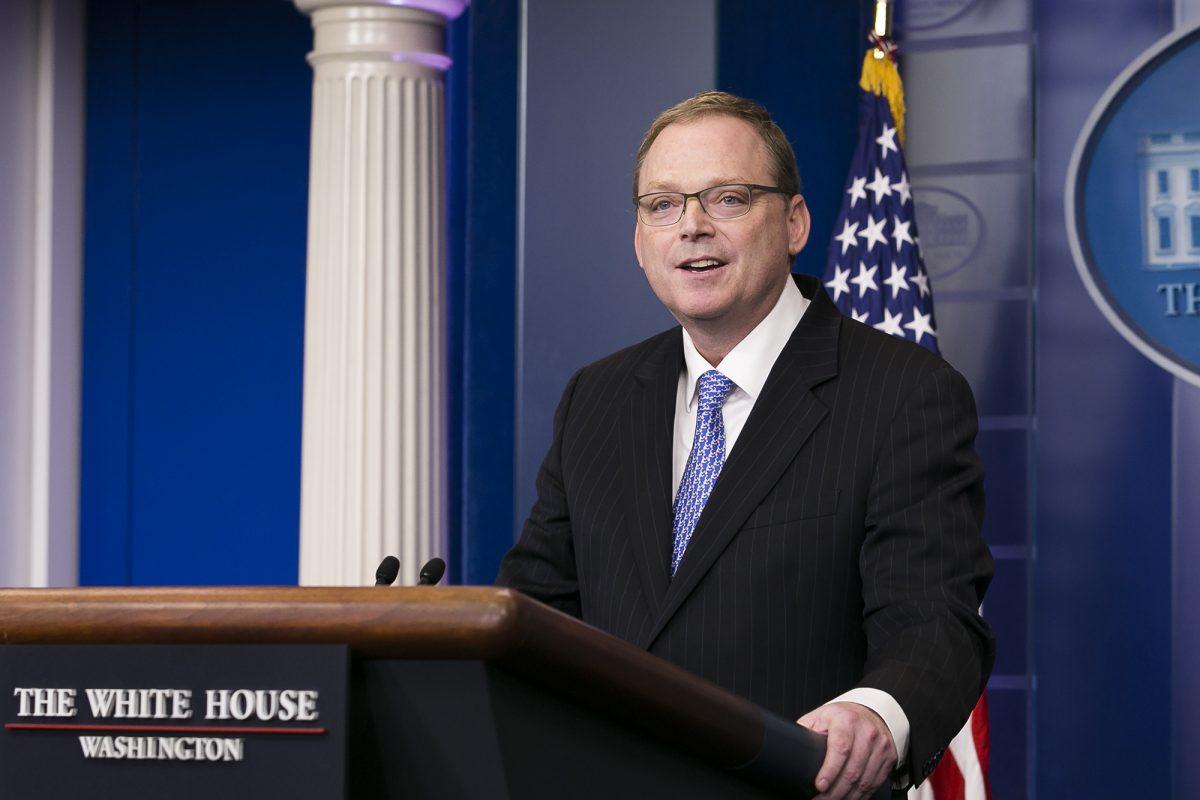 White House economic advisor Kevin Hassett speaks at a briefing in Washington on Nov. 17, 2017. (Charlotte Cuthbertson/The Epoch Times)