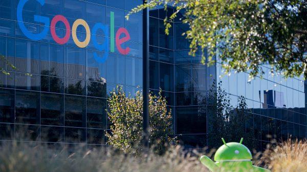 A Google logo and Android statue are seen at the Googleplex in Menlo Park, Calif., on Nov. 4, 2016. (Josh Edelson/AFP/Getty Images)
