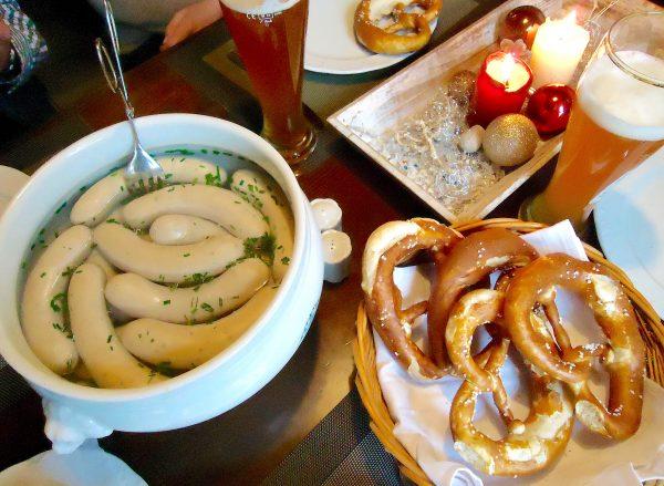 Traditional Bavarian weisswurst meal. (Susan James)