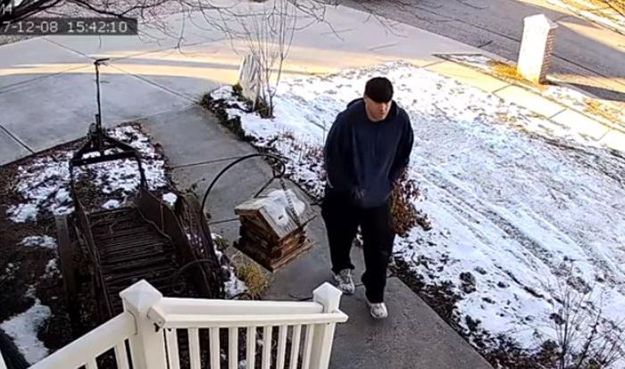 Christmas Package Thief Caught on Camera