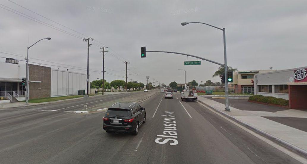 The crash took place near Slauson and Dice roads in Santa Fe Springs, California at 6 p.m. on Monday, Dec. 11.  (Google Street View)