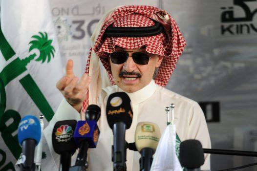 The recently-arrested Saudi Prince Alwaleed bin Talal speaks during a May 11 press conference in the Red Sea city of Jeddah. (Amer Hilabi/AFP/Getty Images)