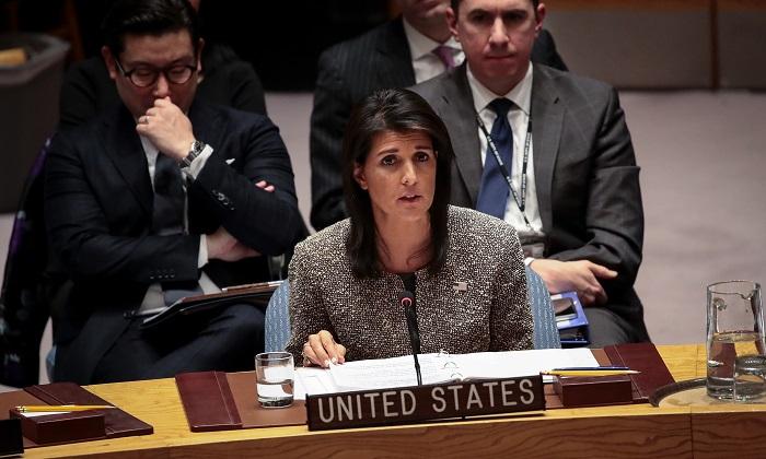 Nikki Haley, U.S. ambassador to the United Nations, speaks during a meeting of the United Nations Security Council on Nov. 29, 2017 in New York City. (Drew Angerer/Getty Images)