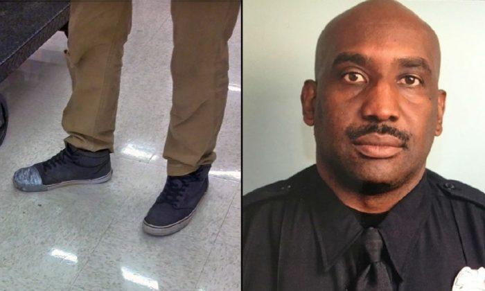 Officer Stops and Notices Tape on Teen Worker’s Shoes, Buys Him Some New Ones