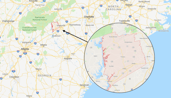 The tragic incident, which saw a 14-month-old toddler killed by a deadly dose of an opioid drug, took place in Pickens, North Carolina. (Screenshot via Google Maps)