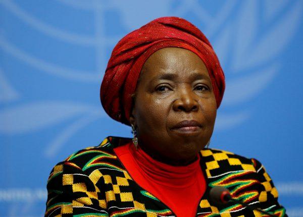 Nkosazana Dlamini-Zuma, African Union Commission chairperson and former South African Cabinet minister, attends a news conference at the European headquarters of the United Nations in Geneva, on May 24, 2016. (Denis Balibouse/Reuters)