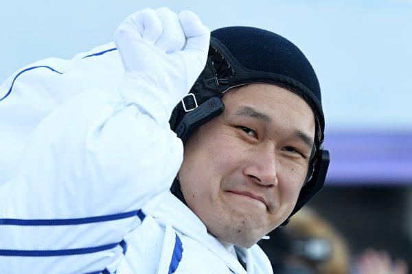 Member of the International Space Station expedition 54/55, Norishige Kanai of the Japan Aerospace Exploration Agency (JAXA) during the send-off ceremony after checking their space suits before the launch of the Soyuz MS-07 spacecraft at the Baikonur cosmodrome, in Kazakhstan, 17 December 2017. (Reuters/Kirill Kudryavtsev/Pool)