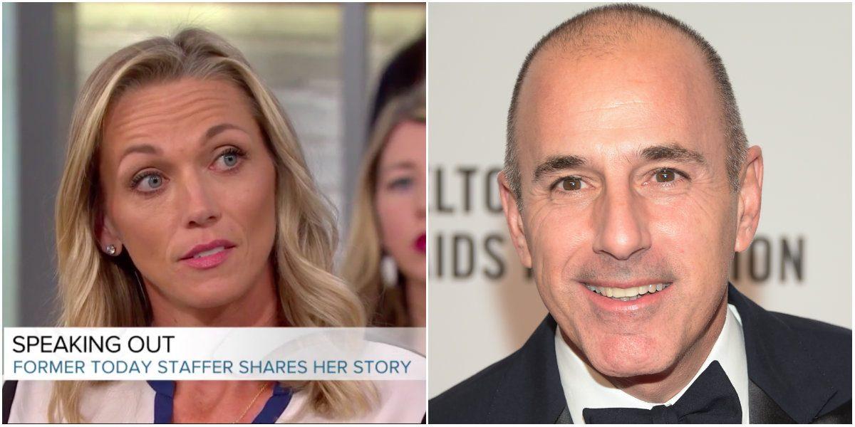Addie Zinone (R) on NBC's "Megan Kelly Today" on Dec. 18, 2017, and former "Today" show host Matt Lauer on Oct. 28, 2014. ( Screenshot via Today.com (L), Michael Loccisano/Getty Images)