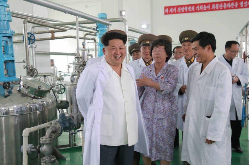 North Korean leader Kim Jong Un visits the Pyongyang Bio-technical Institute in a photo experts say reveals equipment that could be used to produce anthrax. (North Korean state media)