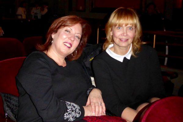 (L to R) Christina Shortt and Karen Kalriess, an administrator at St. John's University in New York, enjoy Shen Yun Performing Arts at the Palace Theater on Dec. 22, 2017. (Frank Liang/The Epoch Times)