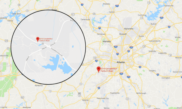 The body of Toni Abad was found near the Waffle House restaurant, located at 5310 Campbellton-Fairburn Road, near Atlanta, Georgia, WXIA news reported. (Screenshot via Google maps)